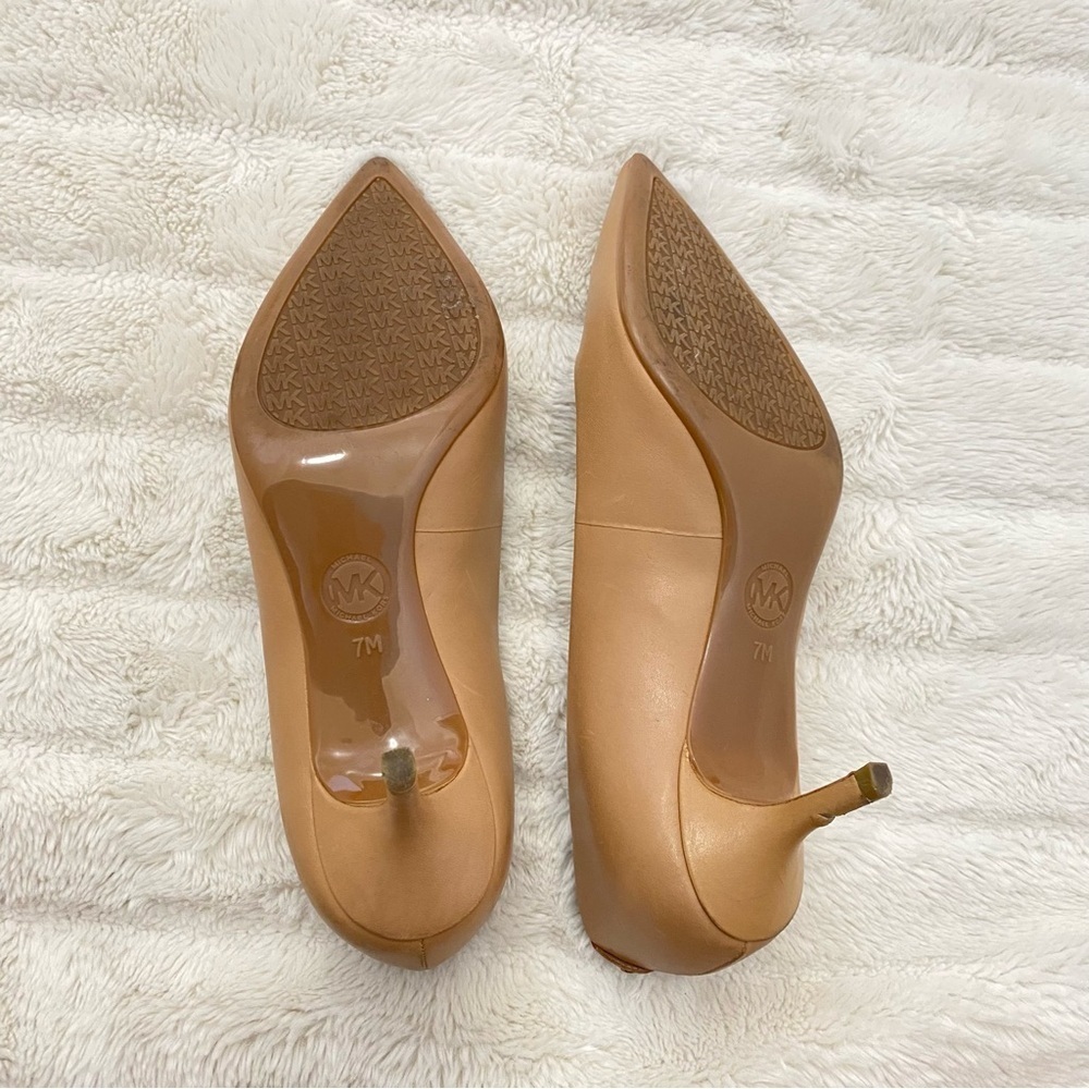 Michael Kors Tan Leather Pumps Heels Size 7 - Picture 11 of 15